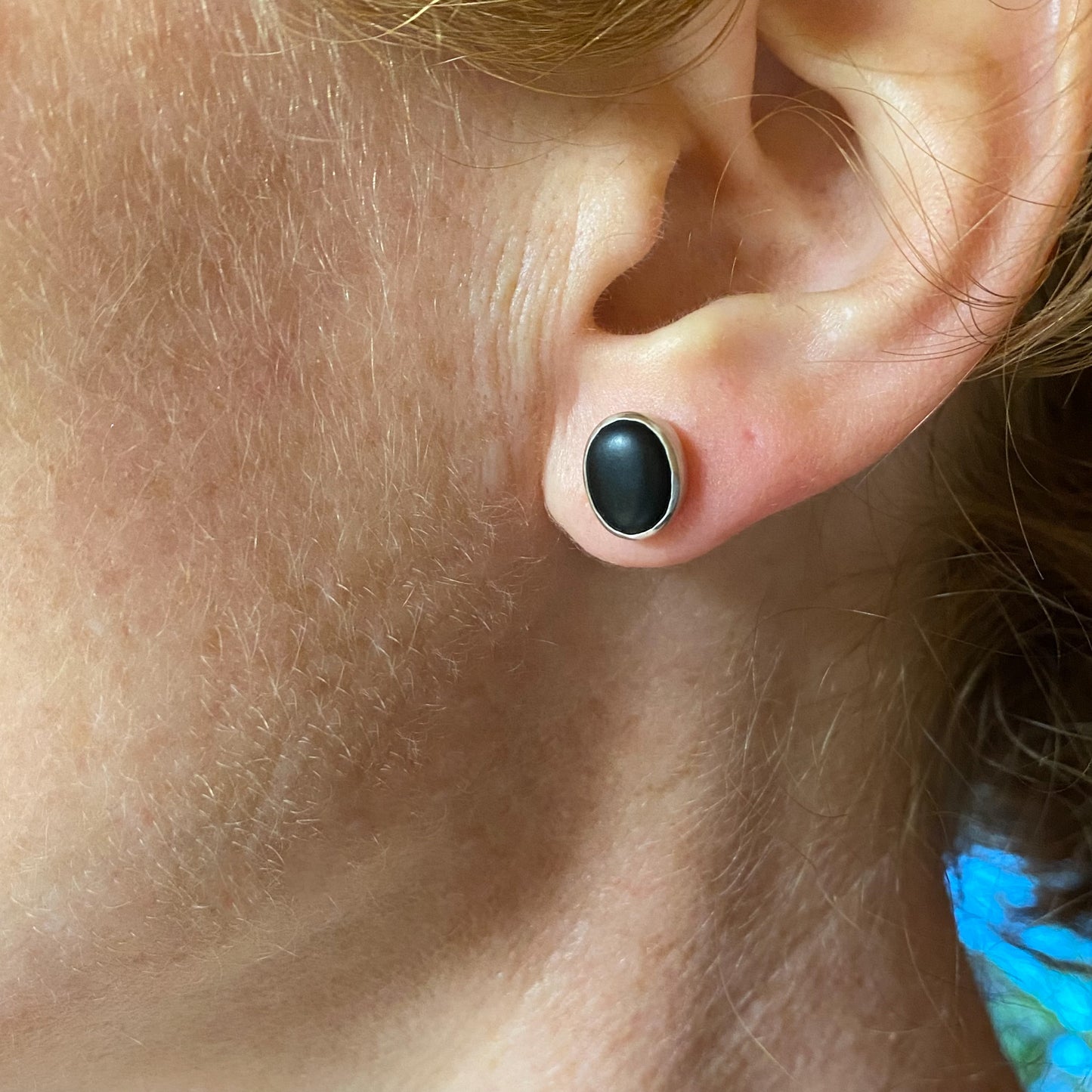 Black Basalt Vancouver Island Beach Stone Studs