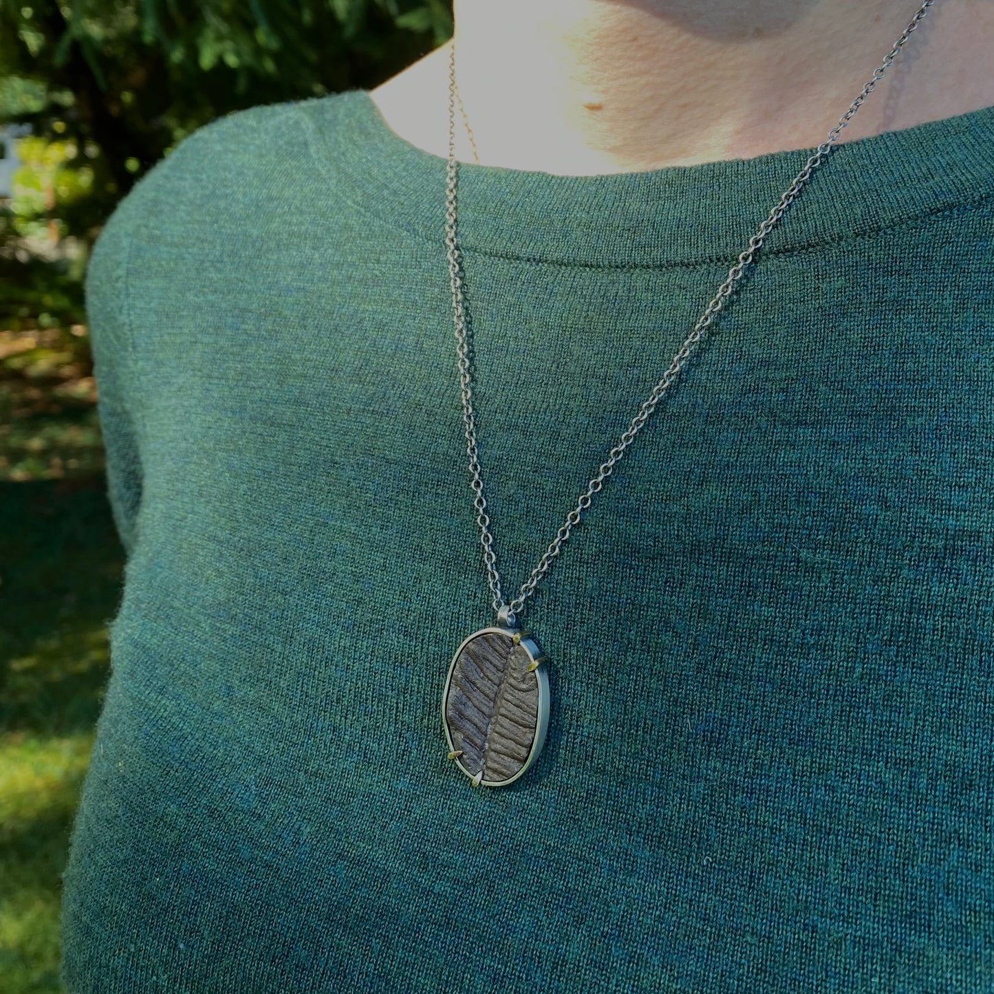 Forest Light Fern Fossil Pendant