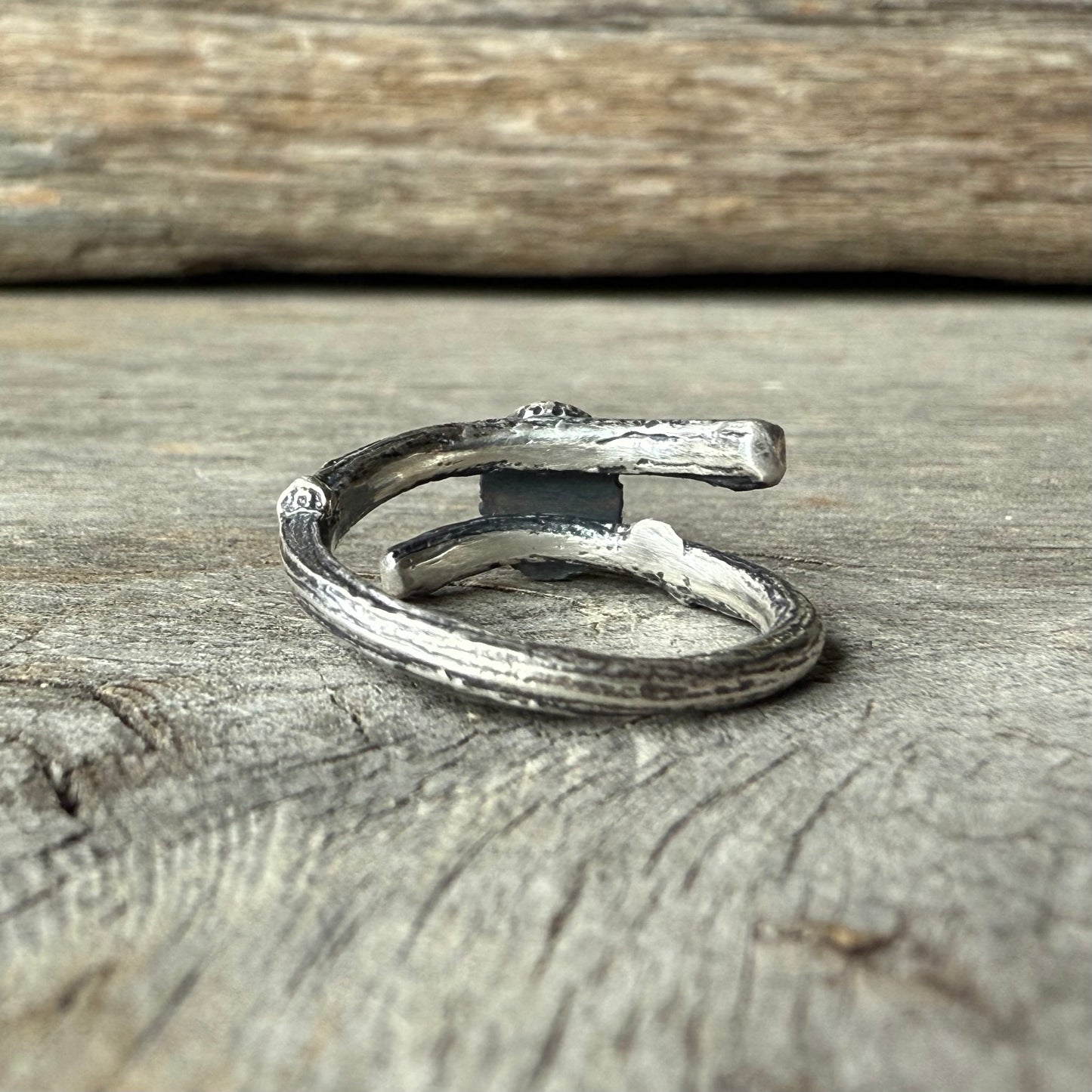 Sea Glass Forest Twig Ring