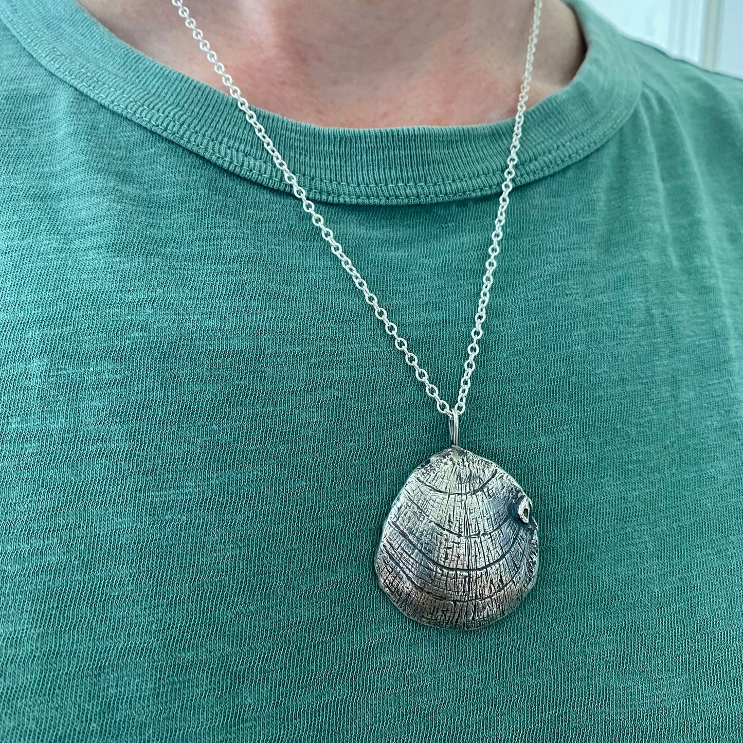 Hand Forged Oregon Coast Shell Pendant