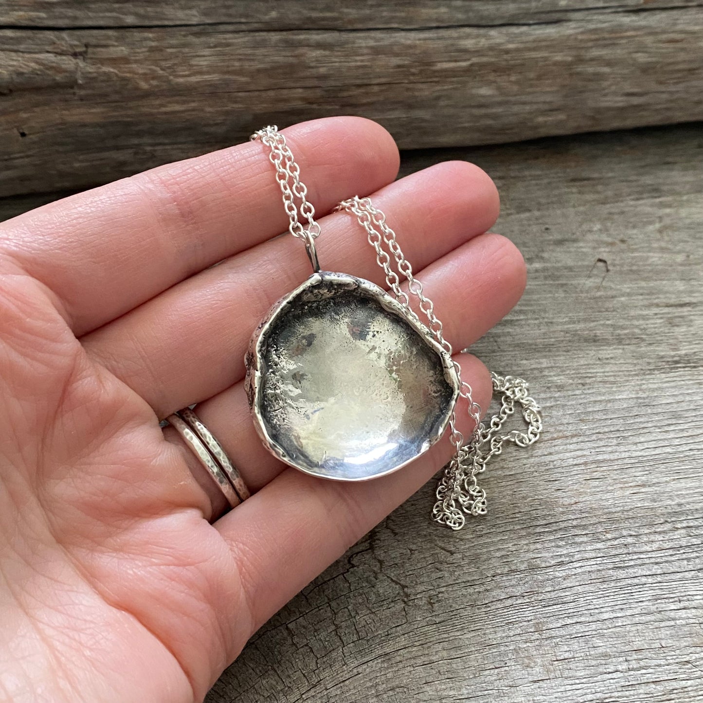 Hand Forged Oregon Coast Shell Pendant