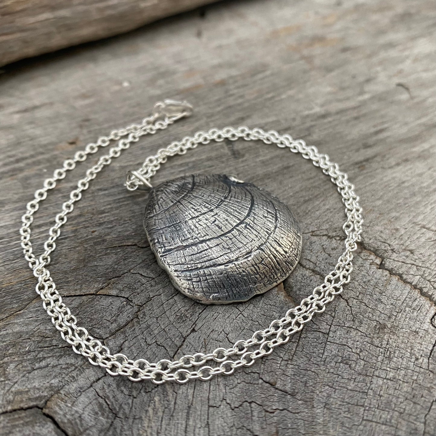 Hand Forged Oregon Coast Shell Pendant