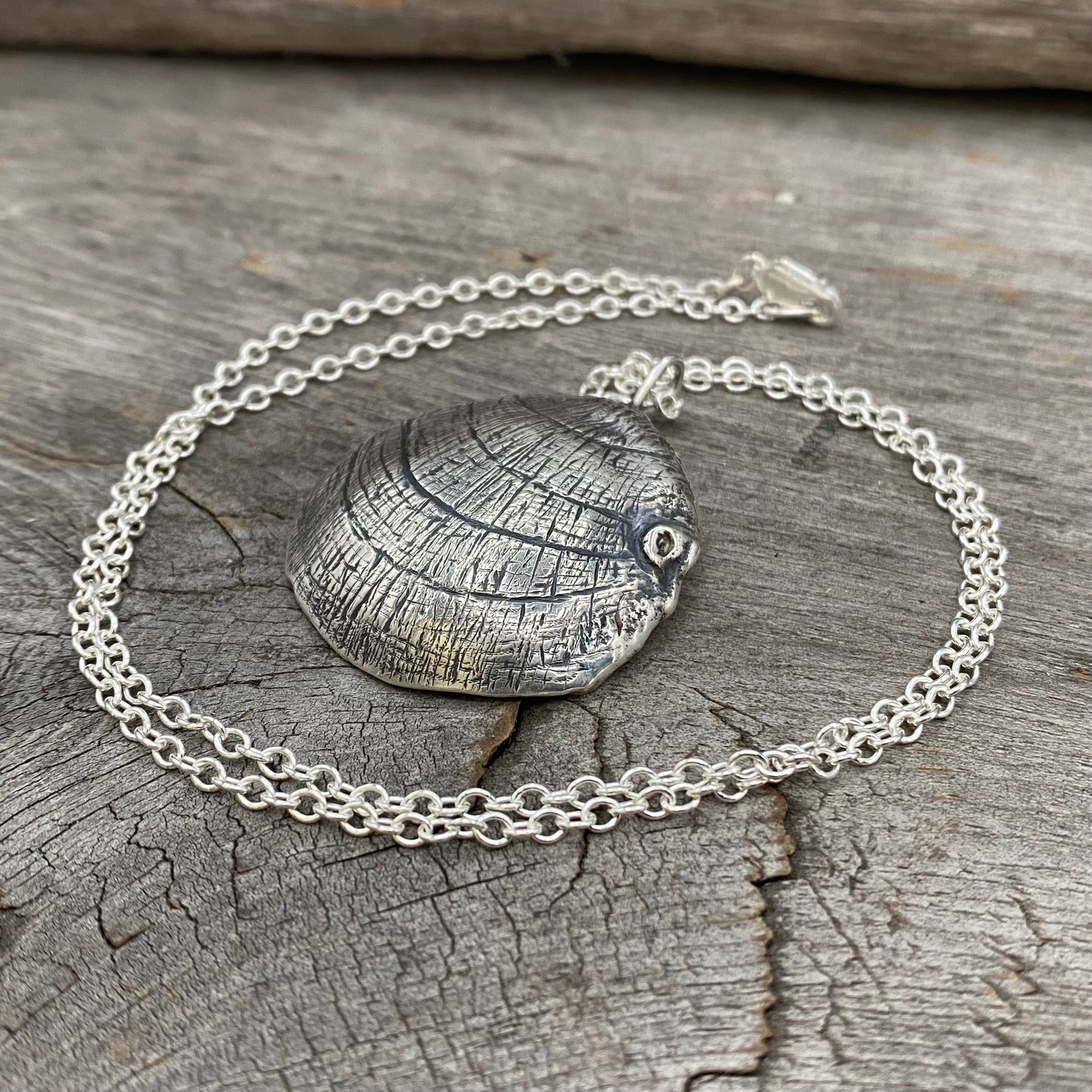 Hand Forged Oregon Coast Shell Pendant