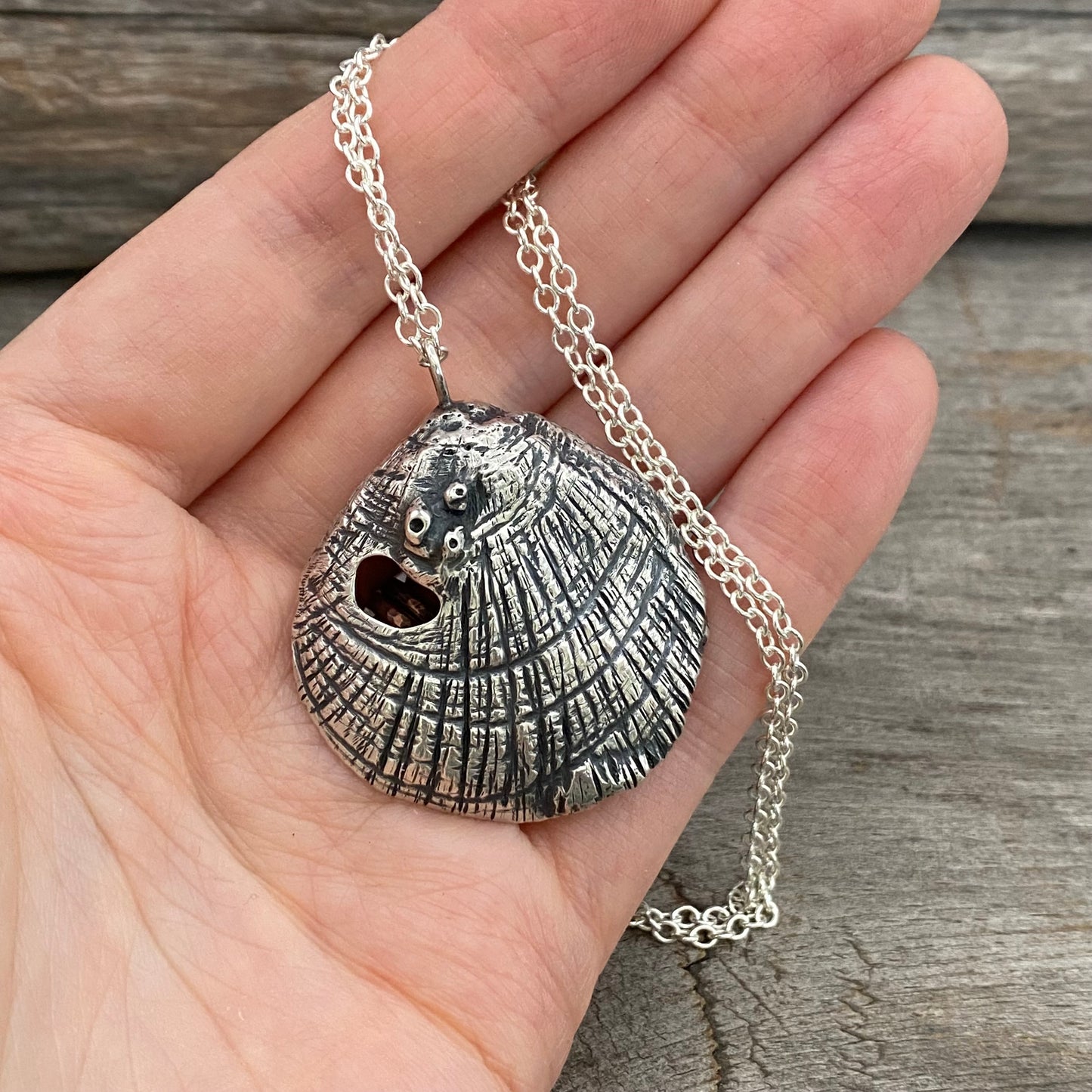 (Reserved for S do not buy) Hand Forged Oregon Coast Shell Pendant