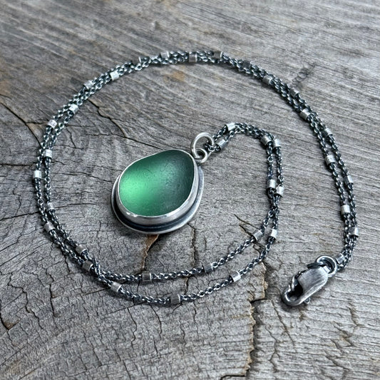 Colors of the Sea Teal Sea Glass Pendants