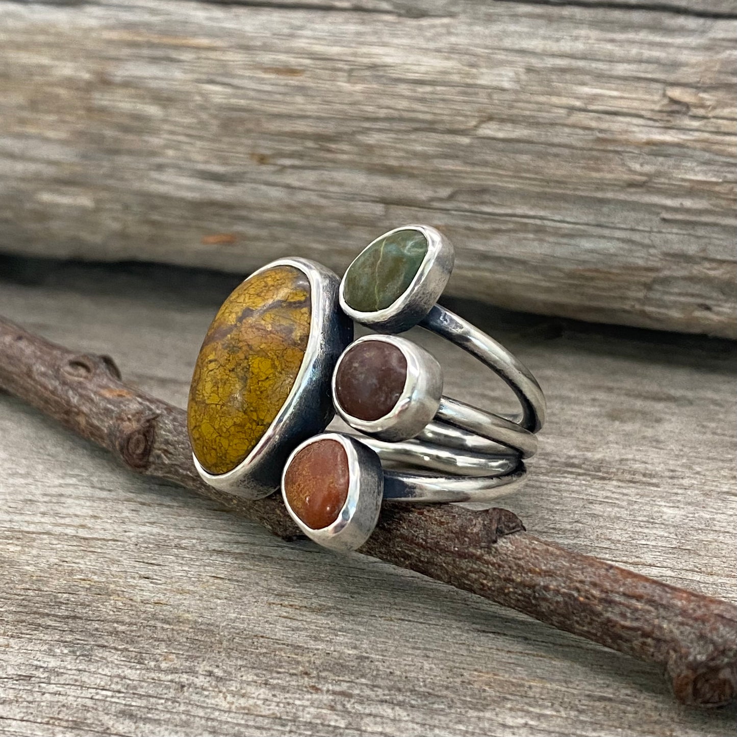 Oregon fallen leaves jasper ring