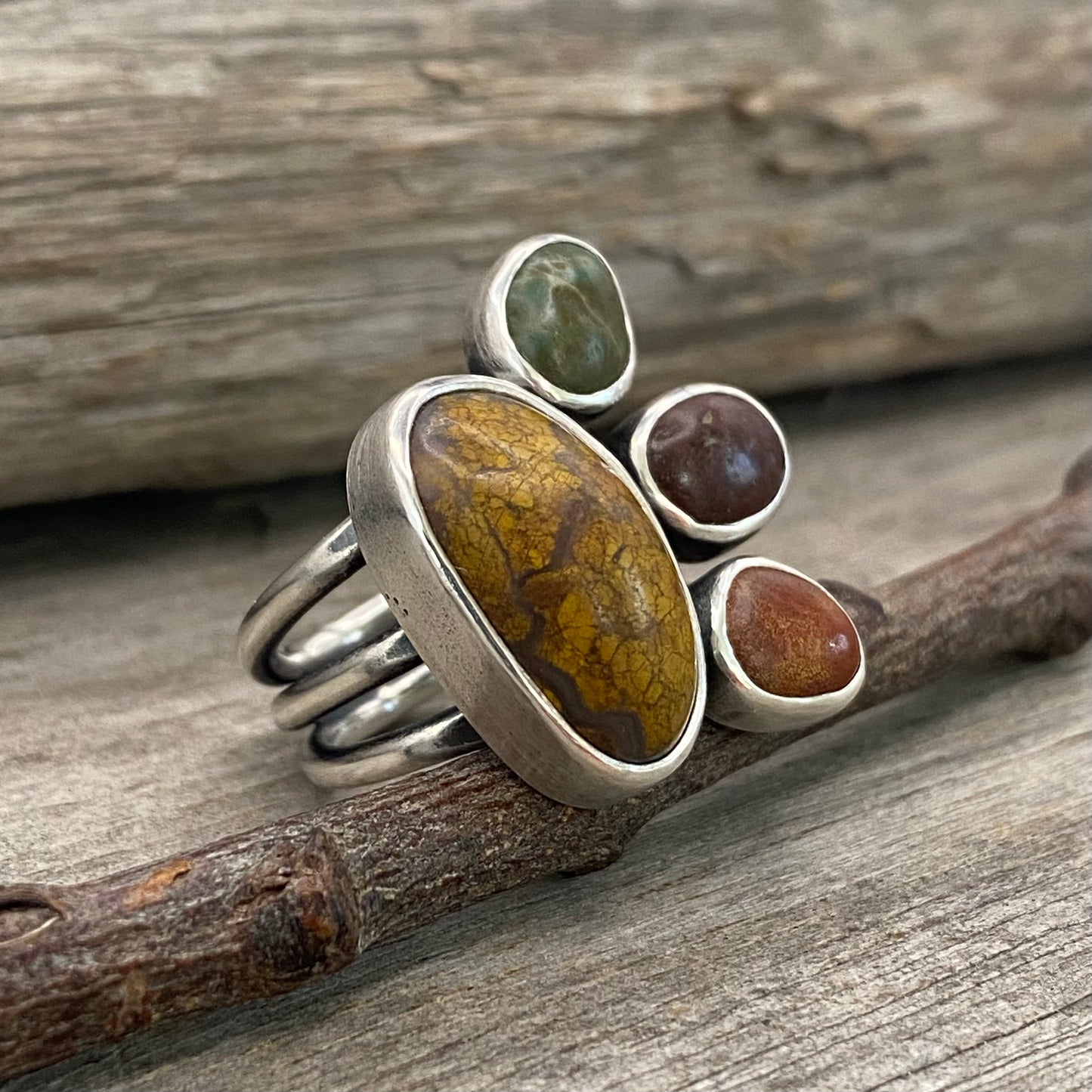 Oregon fallen leaves jasper ring