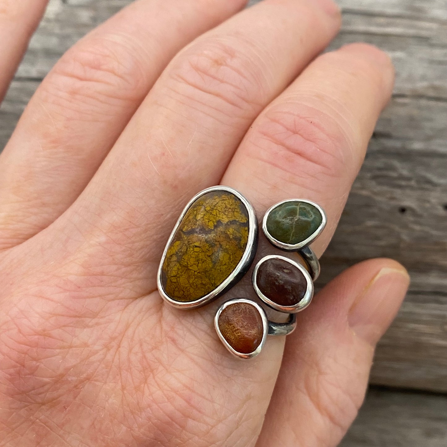 Oregon fallen leaves jasper ring