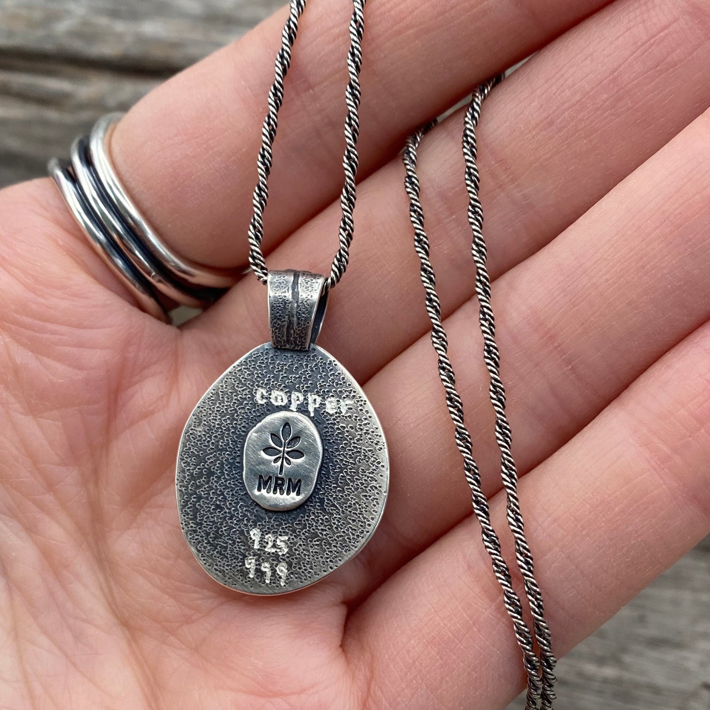 Oregon red jasper fallen leaves pendant