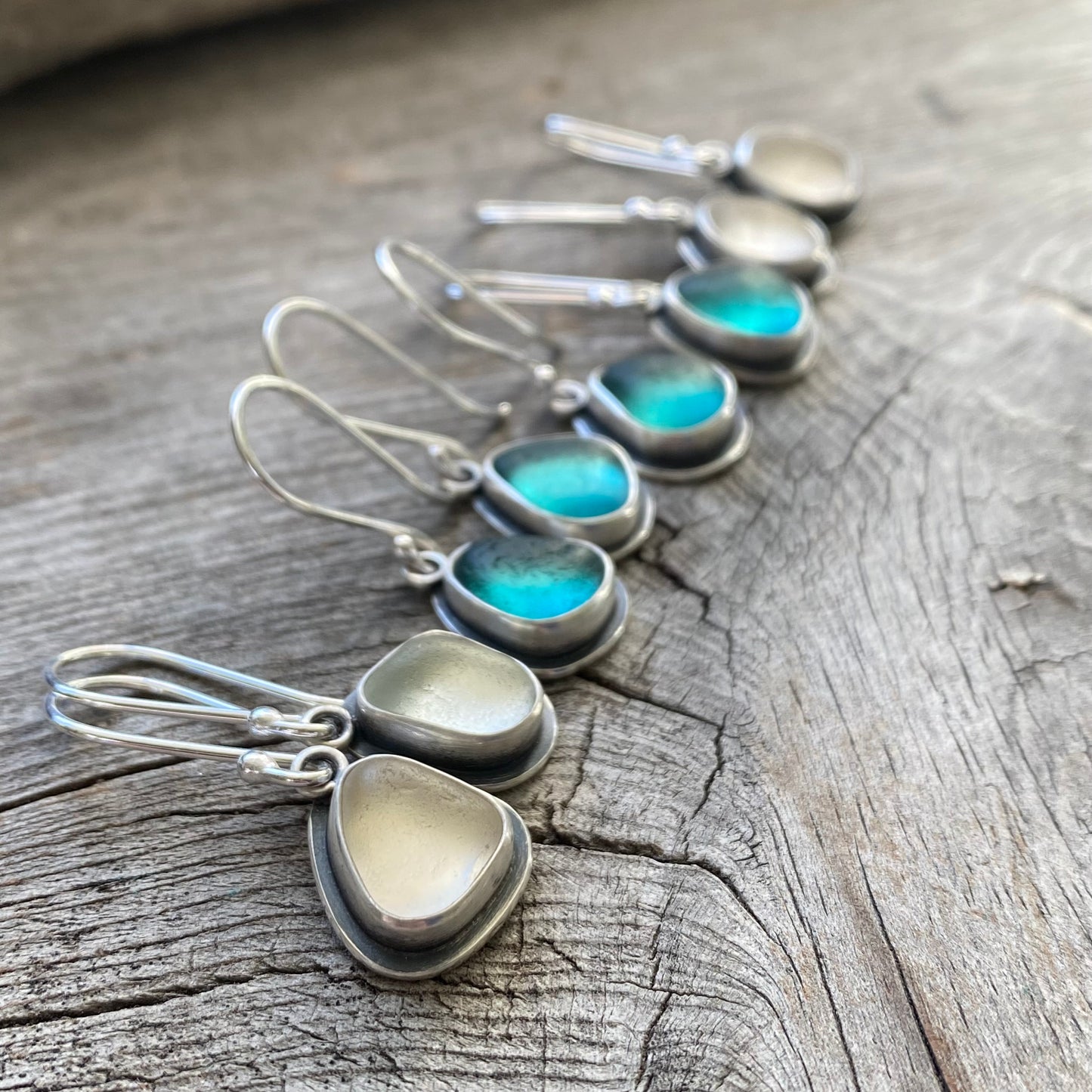 Winter White Vancouver Island Classic Sea Glass Dangles