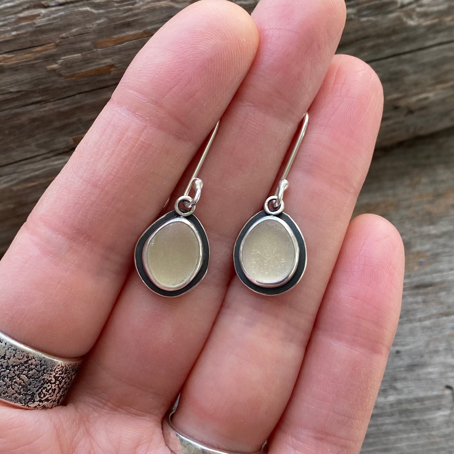 Winter White Vancouver Island Classic Sea Glass Dangles