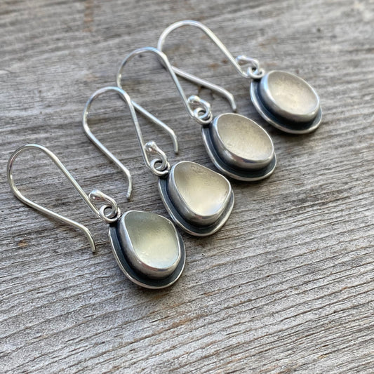 Winter White Vancouver Island Classic Sea Glass Dangles
