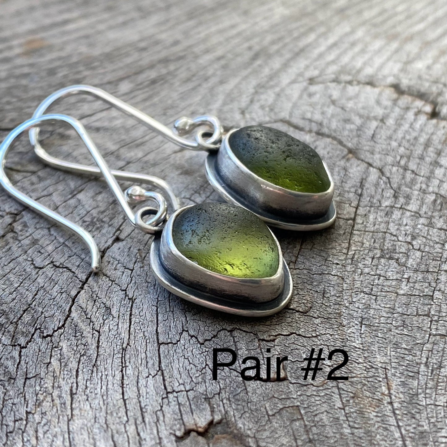 Green Vancouver Island Classic Sea Glass Dangles