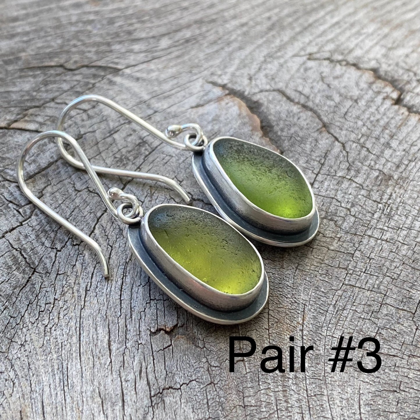 Green Vancouver Island Classic Sea Glass Dangles