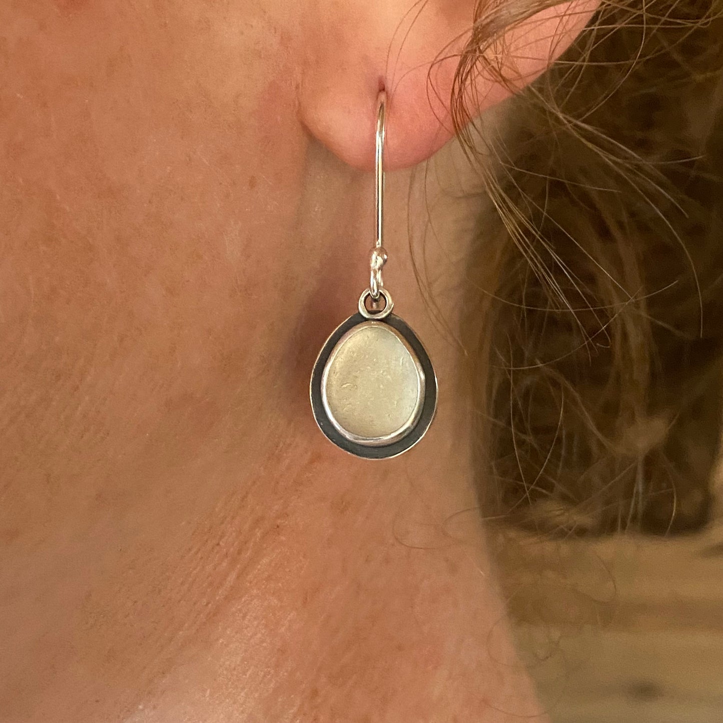 Winter White Vancouver Island Classic Sea Glass Dangles