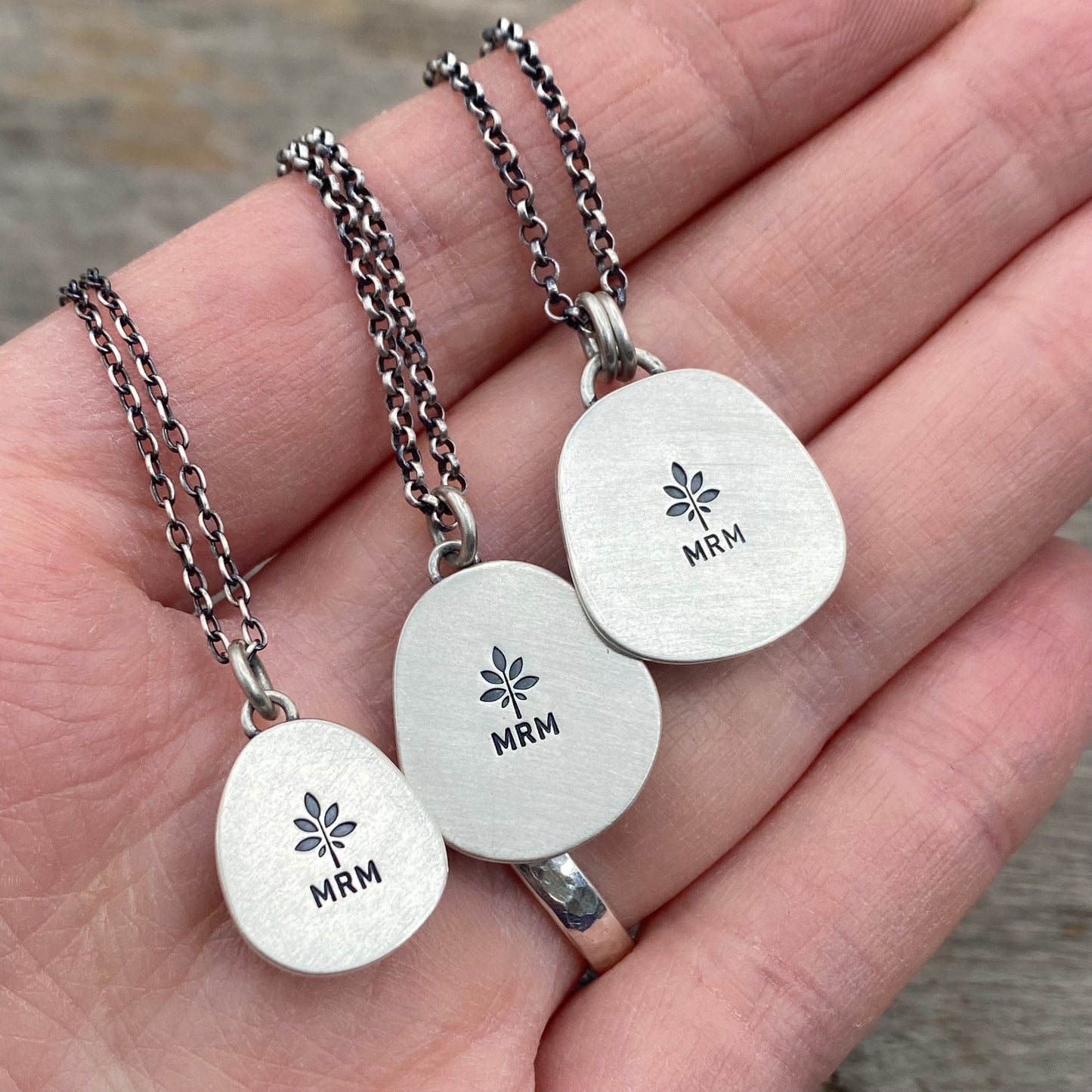 Colors of the Forest Green Beach Stone Pendants