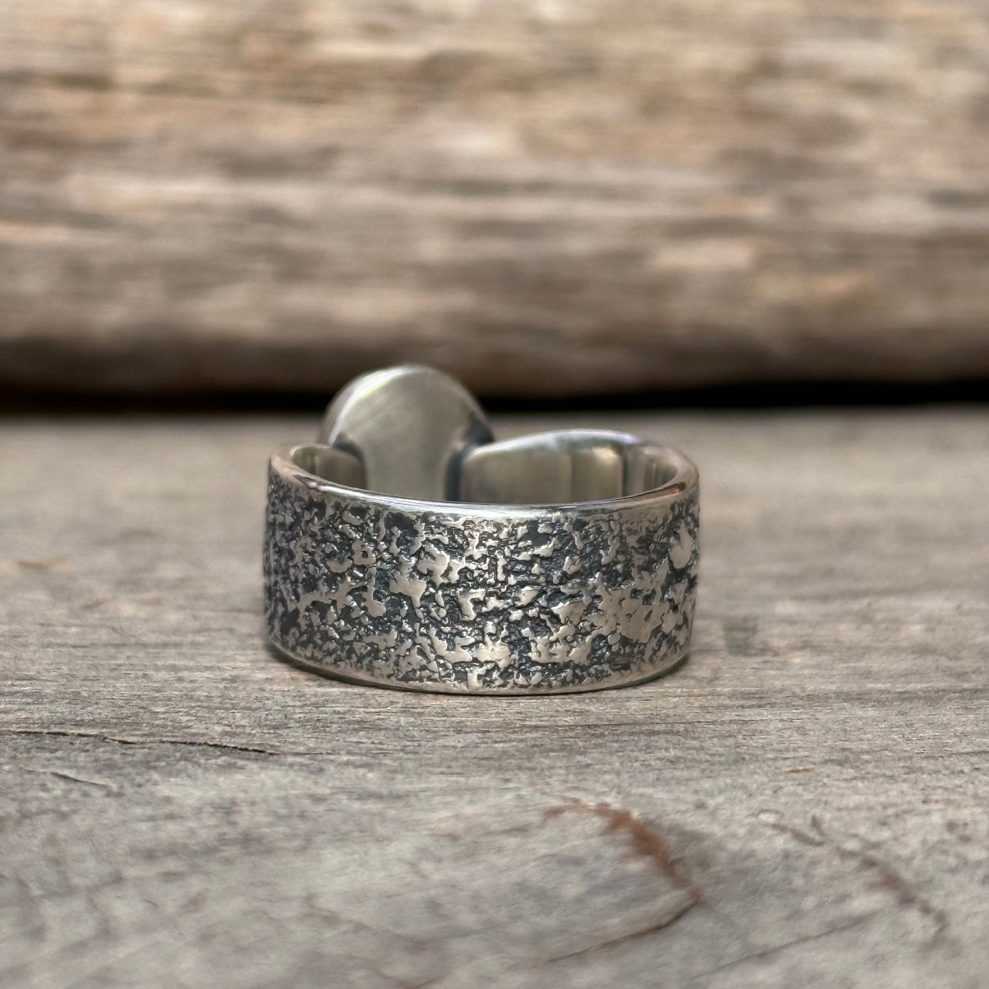 Glimmering Shore Silver and Sea Glass Ring - Teal Blue