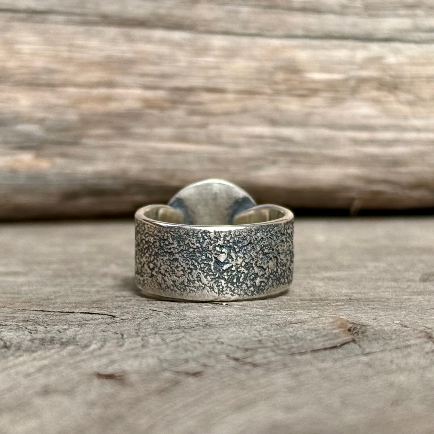 Glimmering Shore Silver and Sea Glass Ring - Sea Foam Green