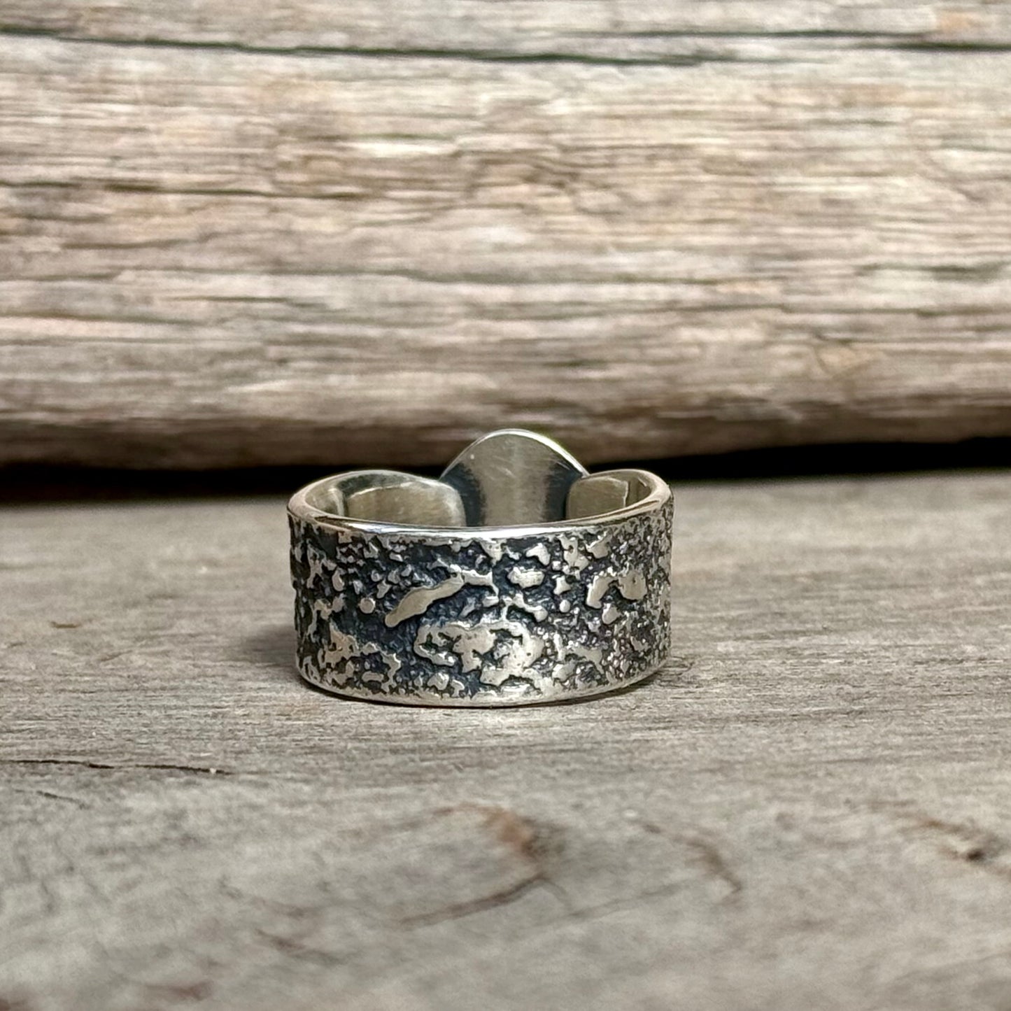 Glimmering Shore Silver and Sea Glass Ring - Dark Cobalt Blue