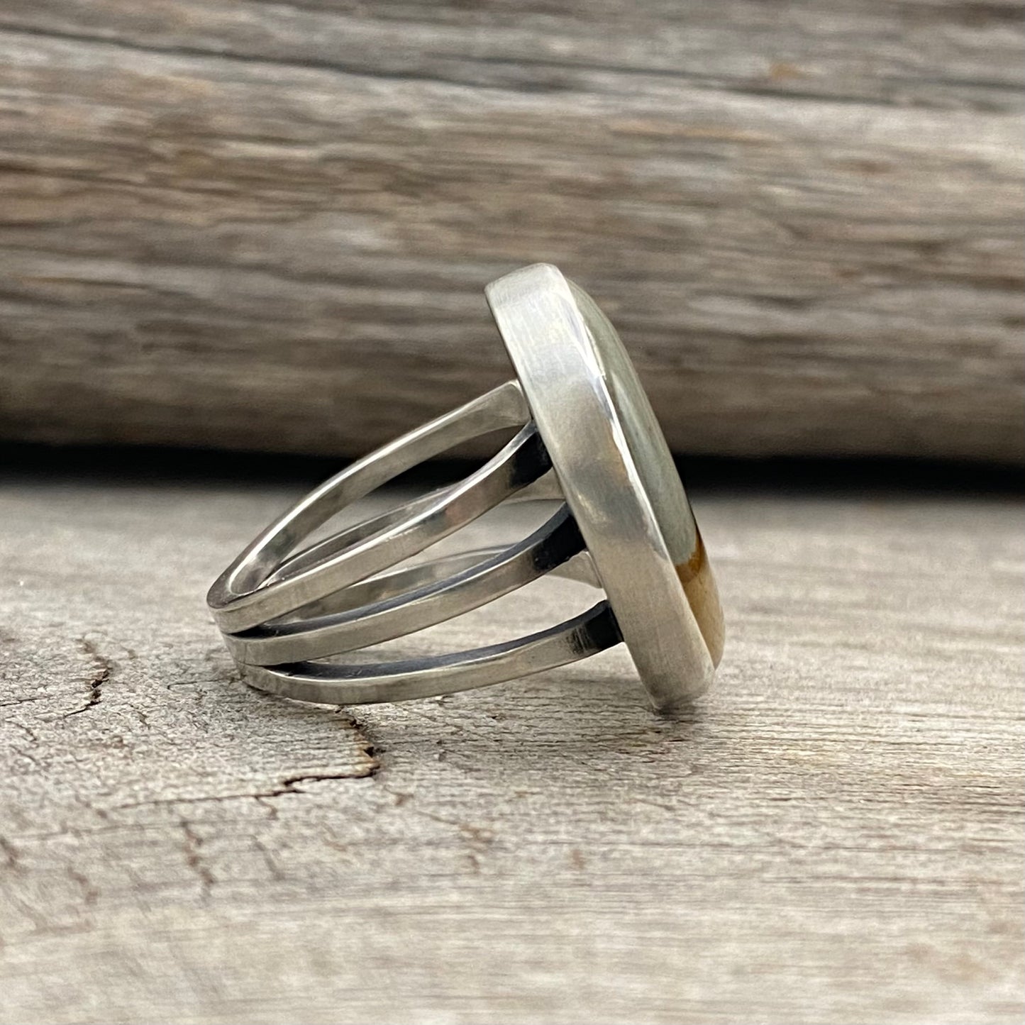 Oregon Blue Mustang Picture Jasper Mountain Ring