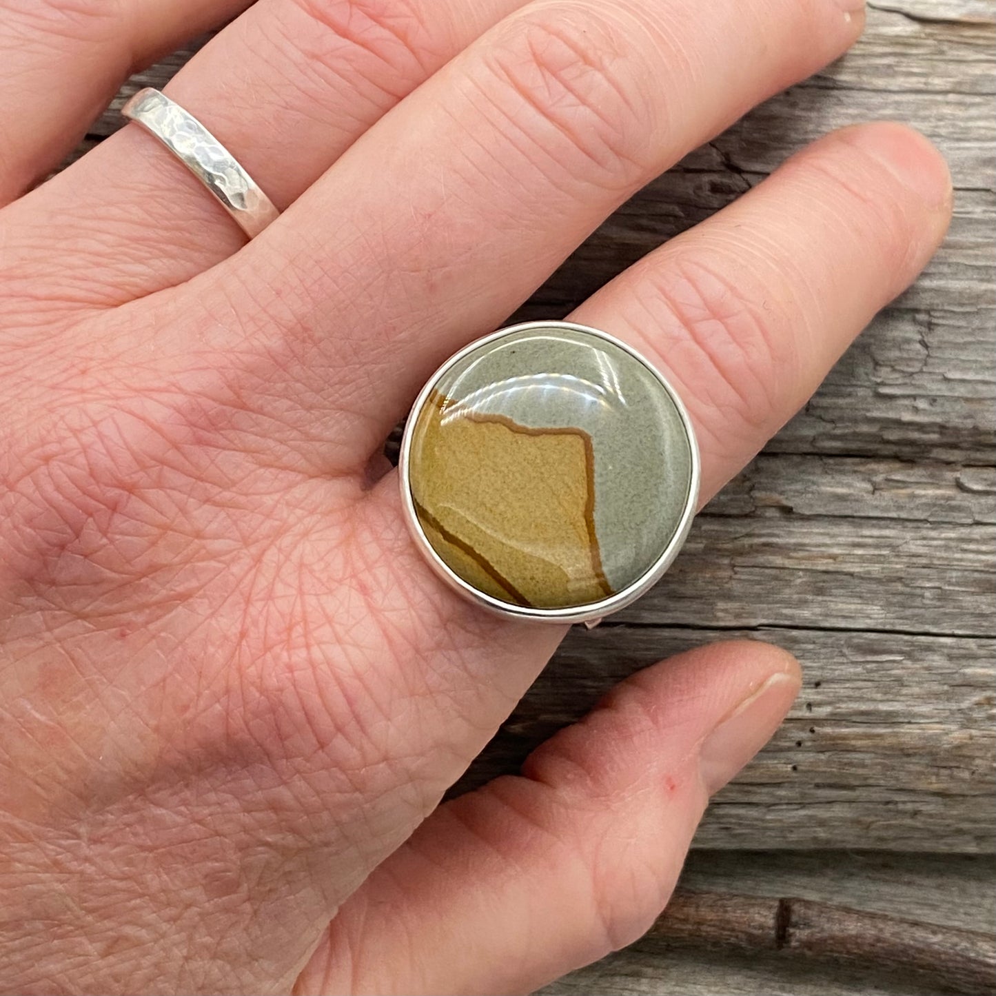 Oregon Blue Mustang Picture Jasper Mountain Ring