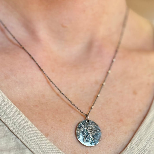 Oregon Coast Glittering Wood Moss Pendant