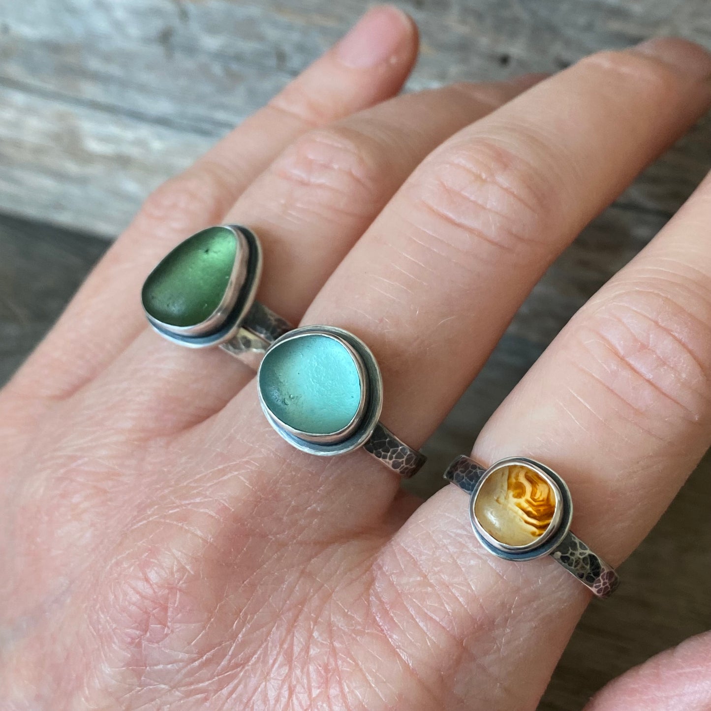 Genuine Vancouver Island Sea Glass Ring Size 8.0