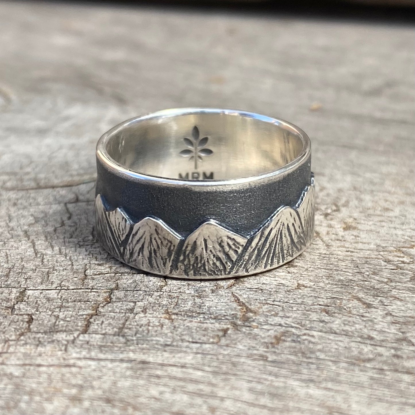 (Reserved for V Payment 1 of 2)  Vancouver Island sea glass mountain ring with 18k gold moon