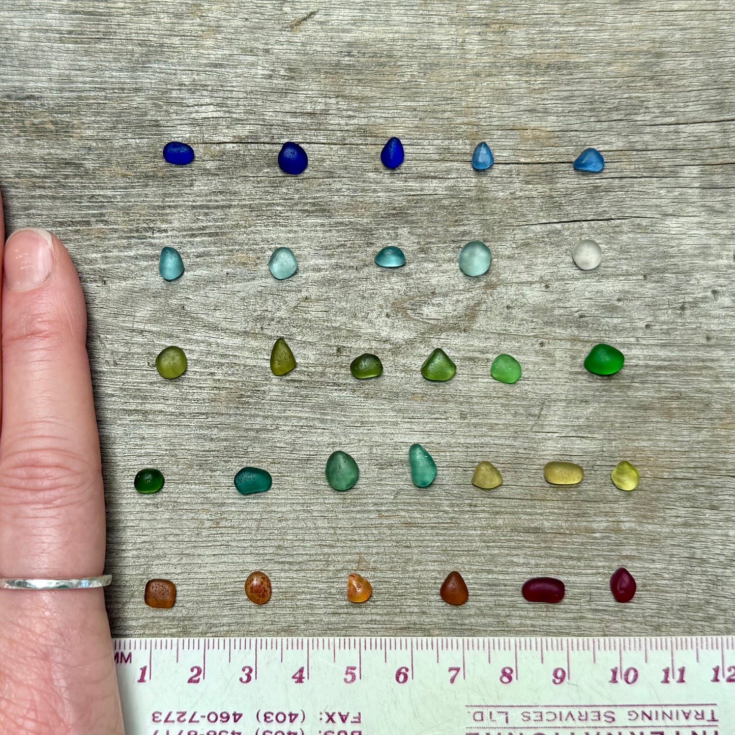 Shore-bound Tiny Sea Glass Rings