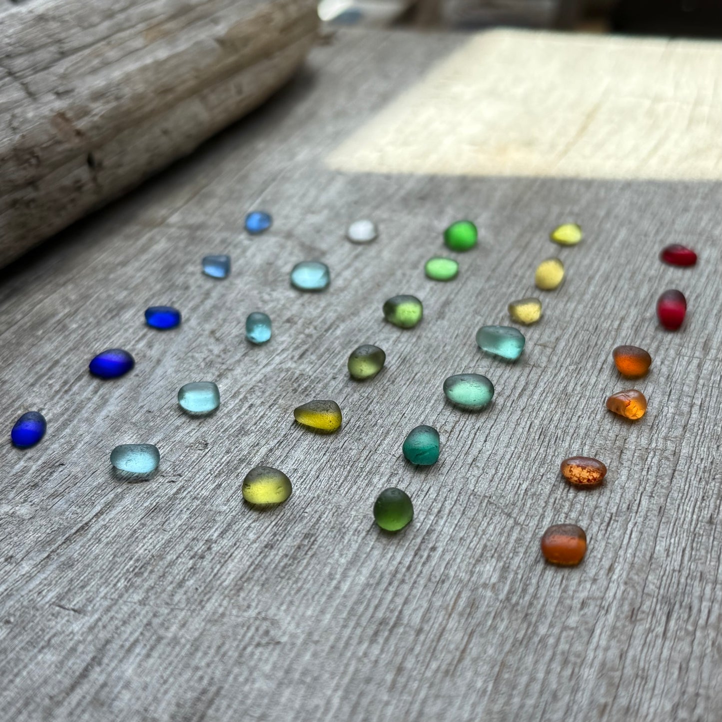 Shore-bound Tiny Sea Glass Rings