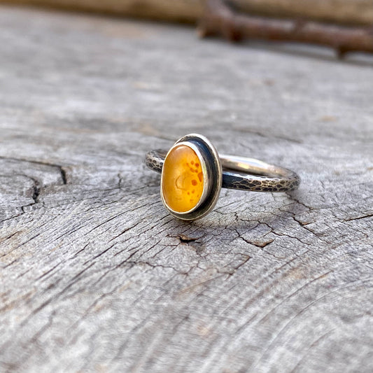 Ocean Tumbled Pacific Northwest Agate Tiny Ring size 7.0/7.25
