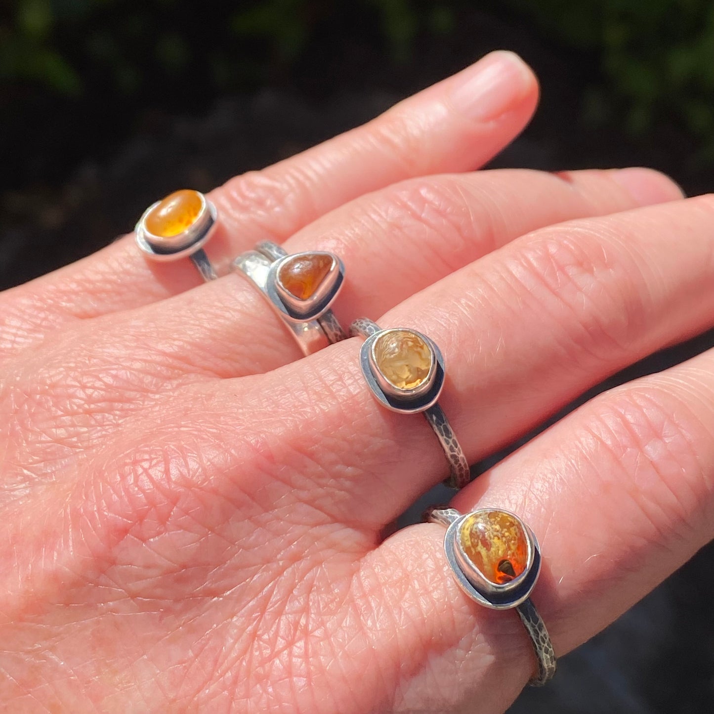 Ocean Tumbled Pacific Northwest Agate Tiny Ring size 8.0