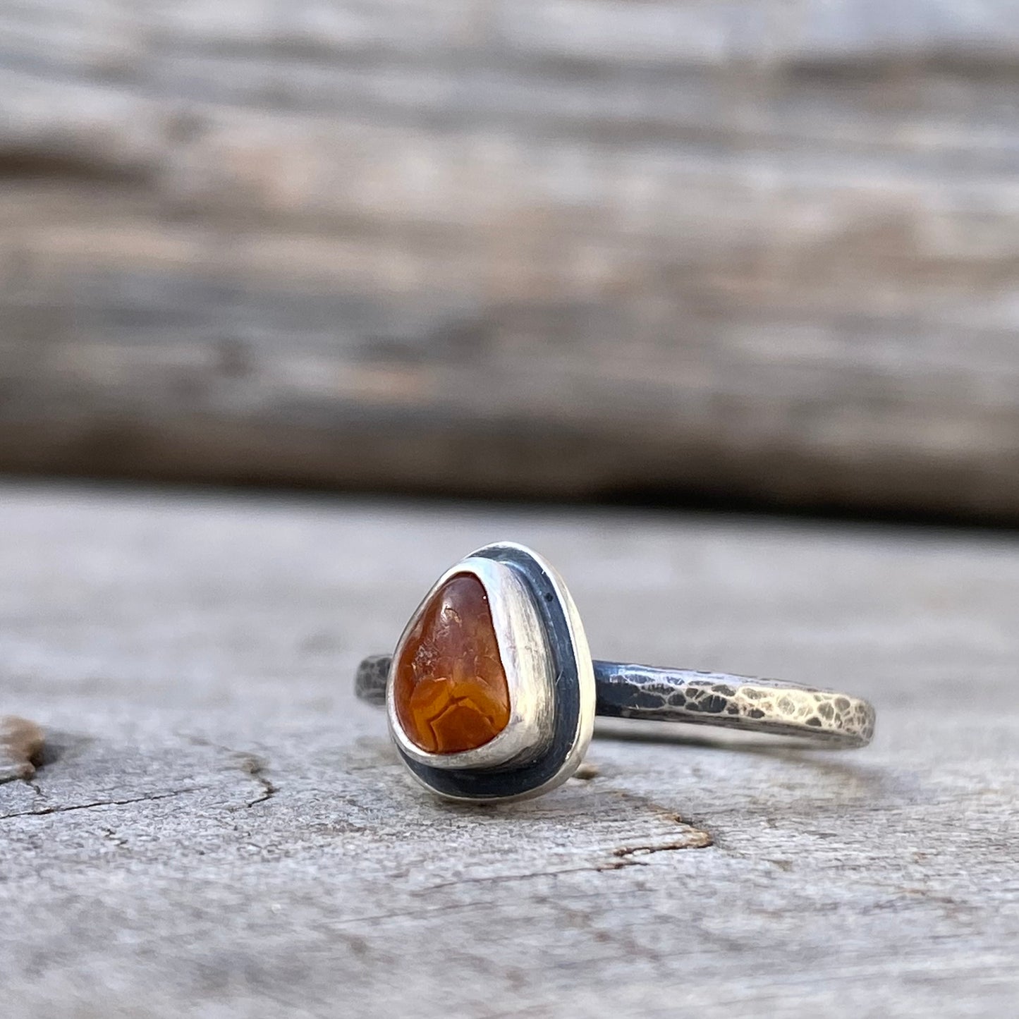 Ocean Tumbled Pacific Northwest Agate Tiny Ring size 6.75