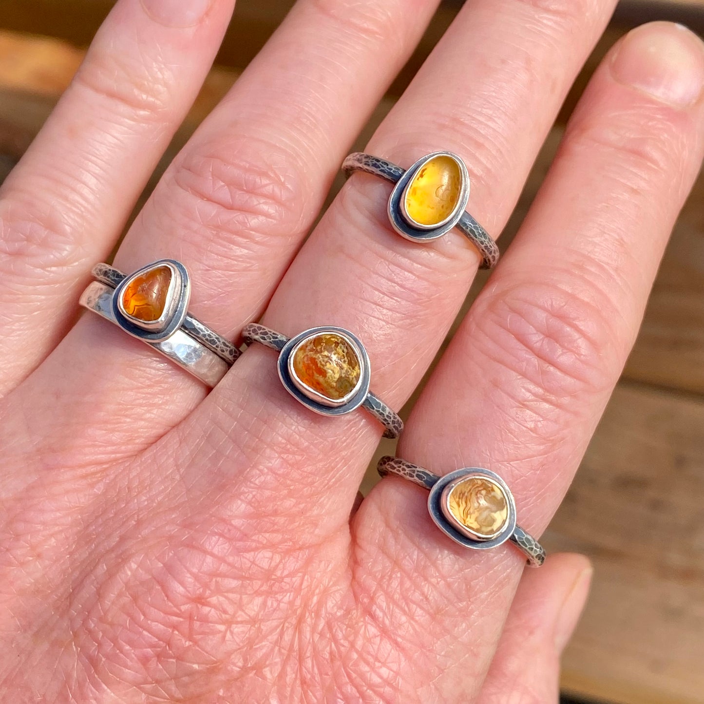 Ocean Tumbled Pacific Northwest Agate Tiny Ring size 6.75