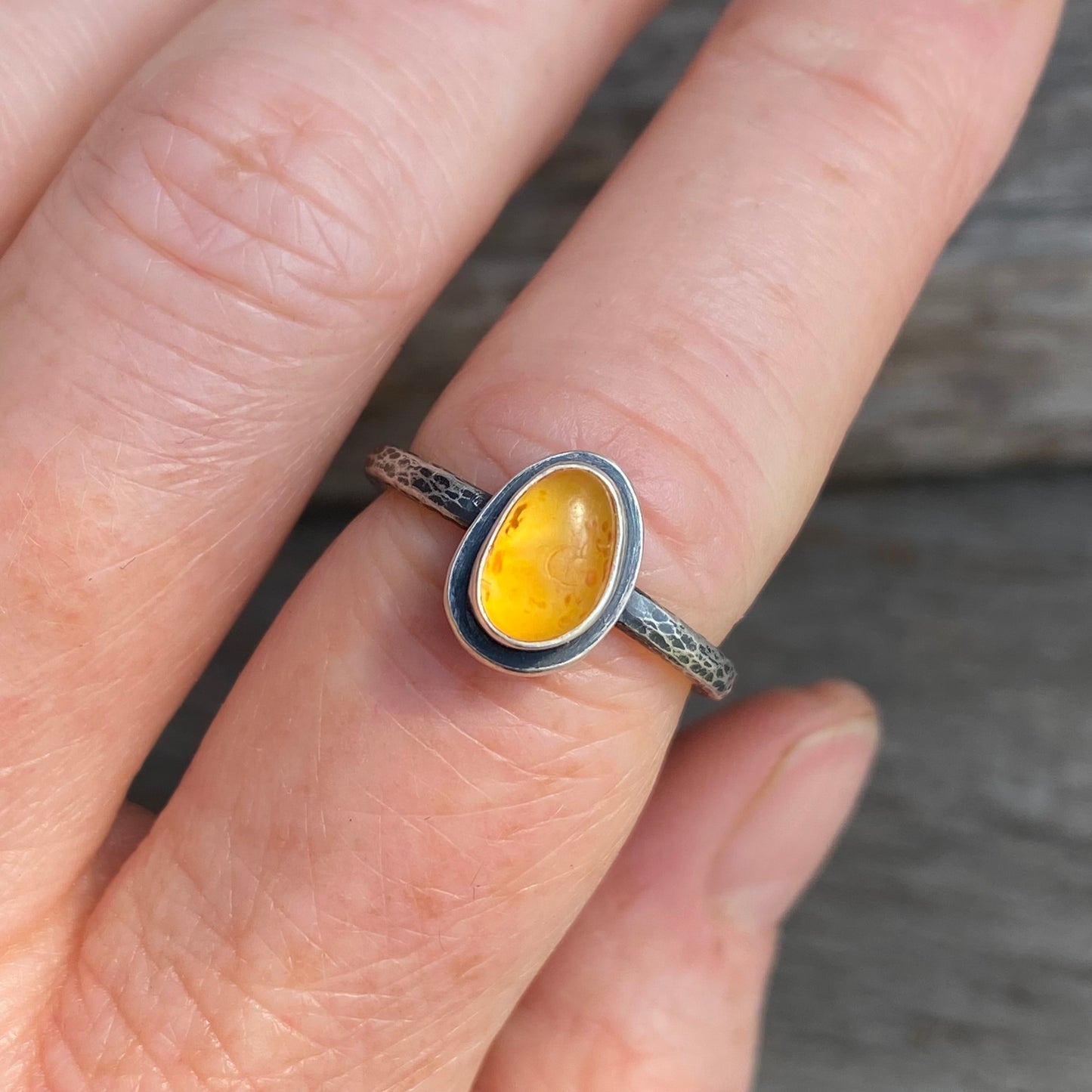 Ocean Tumbled Pacific Northwest Agate Tiny Ring size 7.0/7.25