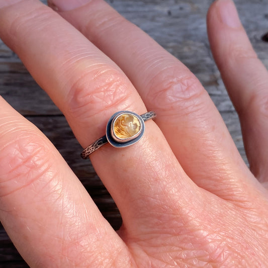 Ocean Tumbled Pacific Northwest Agate Tiny Ring size 8.0