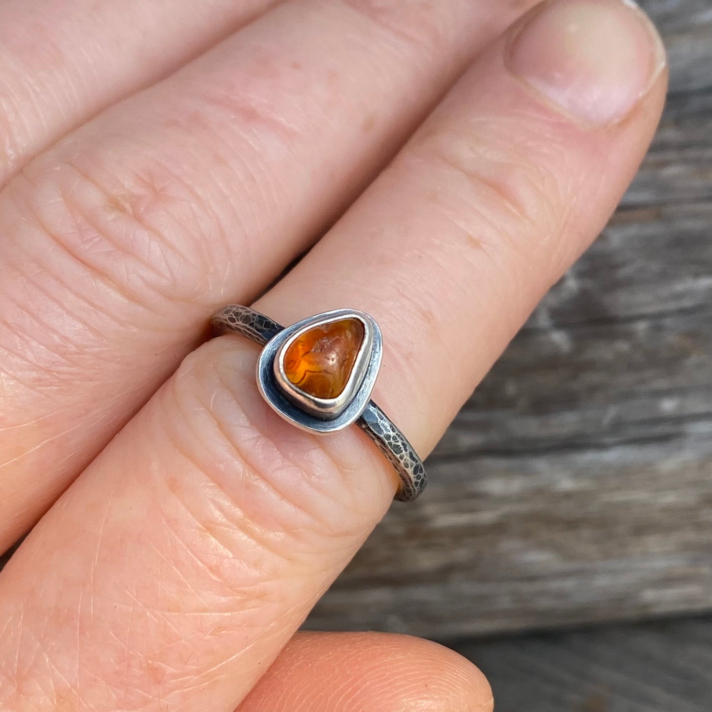 Ocean Tumbled Pacific Northwest Agate Tiny Ring size 6.75