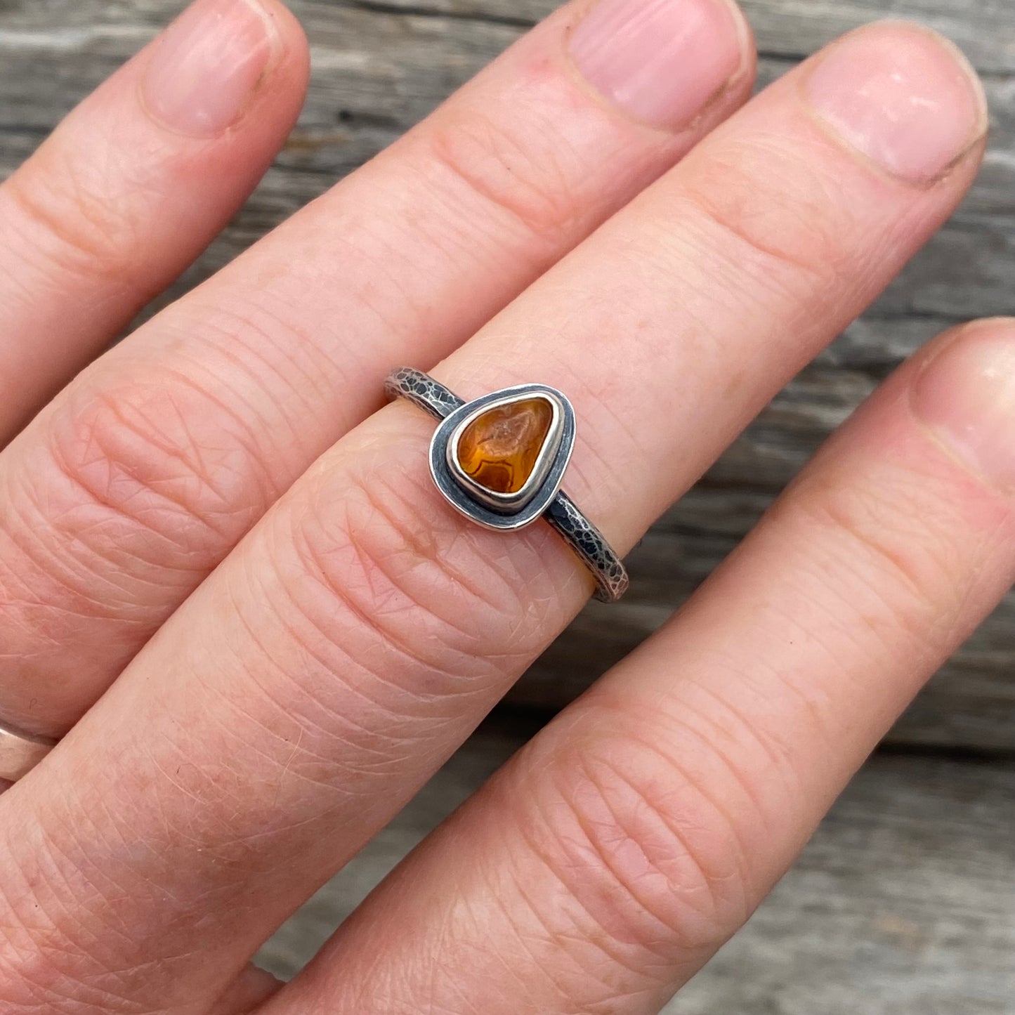 Ocean Tumbled Pacific Northwest Agate Tiny Ring size 6.75