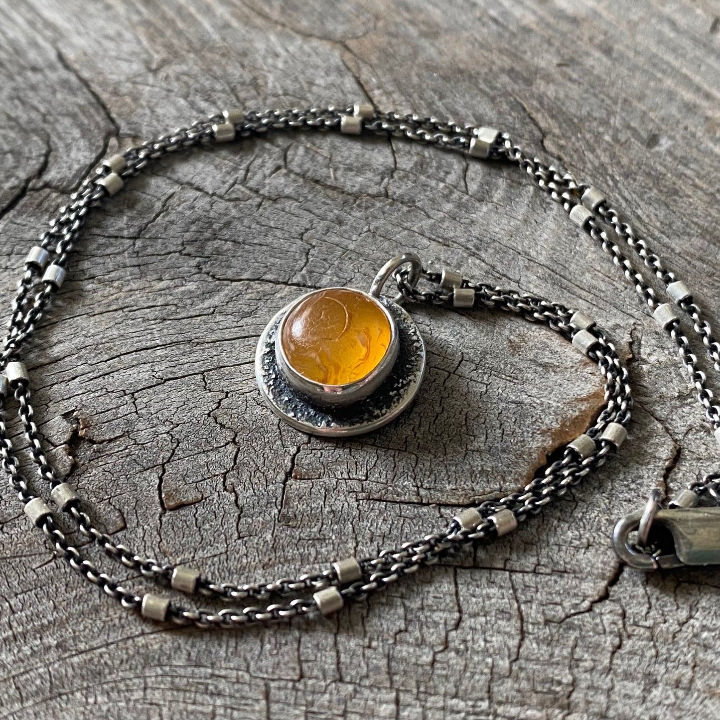 Ocean Tumbled Pacific Northwest Carnelian Agate Pendant