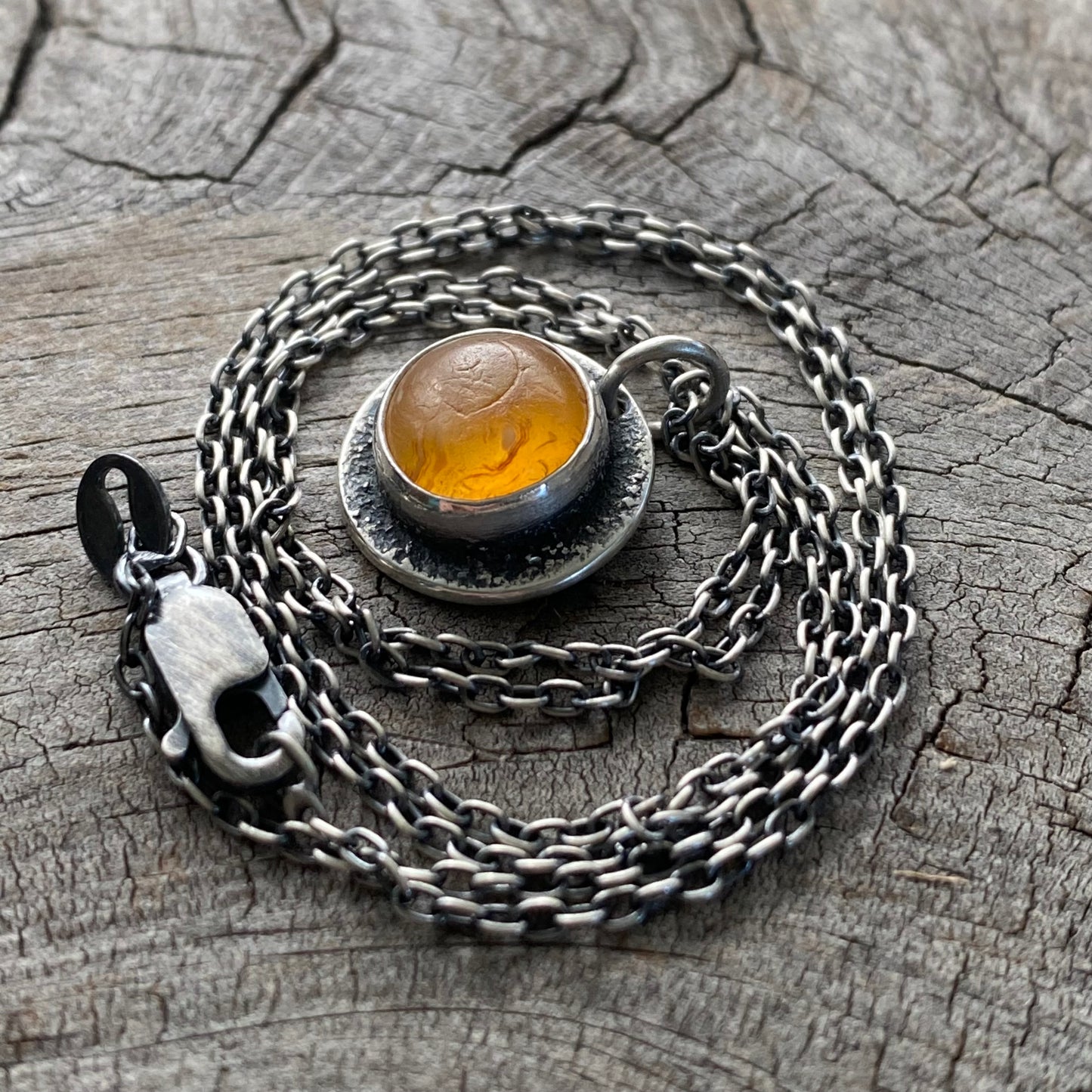 Ocean Tumbled Pacific Northwest Carnelian Agate Pendant