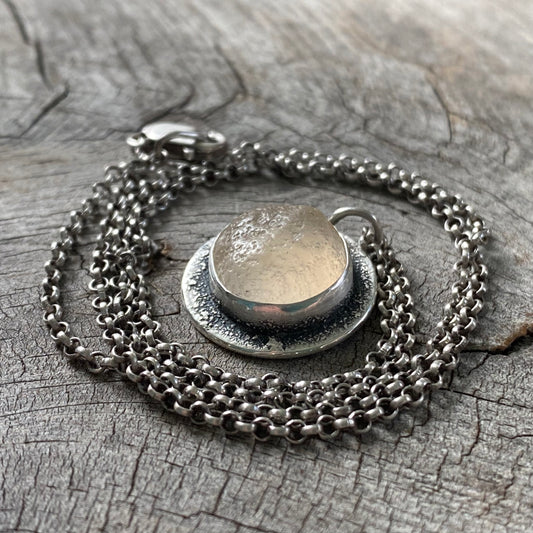 Ocean Tumbled White Pacific Northwest Agate Pendant