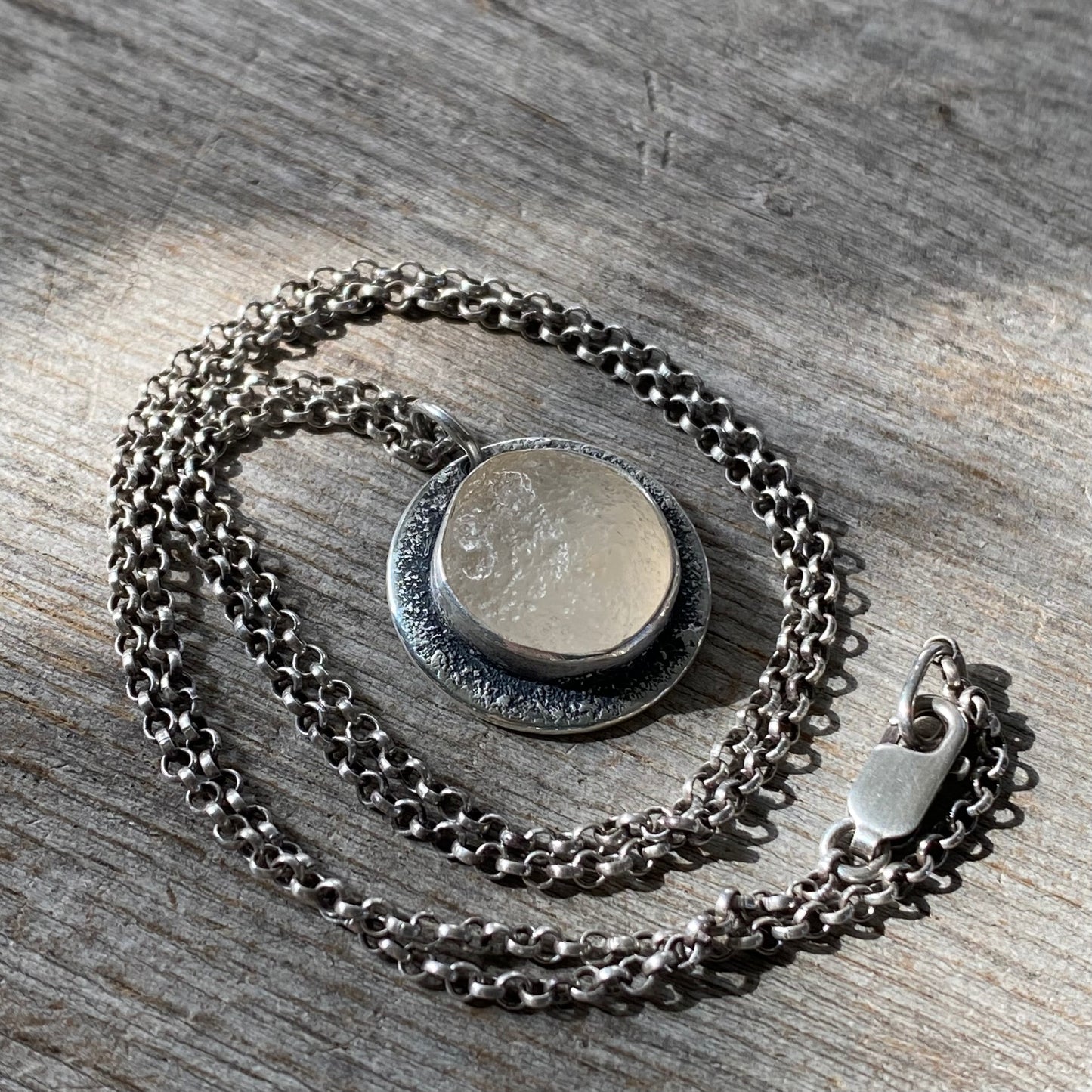Ocean Tumbled White Pacific Northwest Agate Pendant