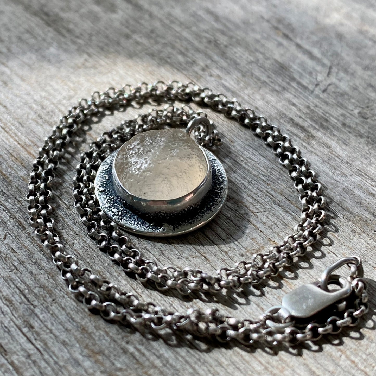 Ocean Tumbled White Pacific Northwest Agate Pendant