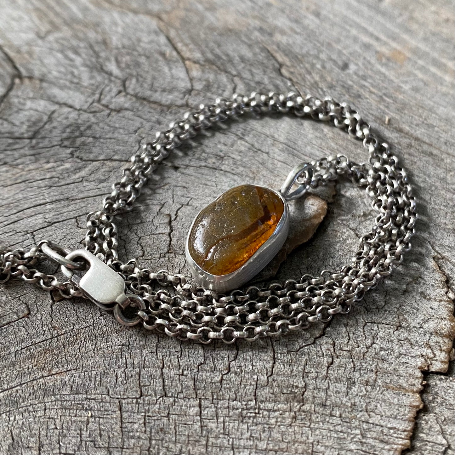 Ocean Tumbled Pacific Northwest Agate Pendant With Open Back