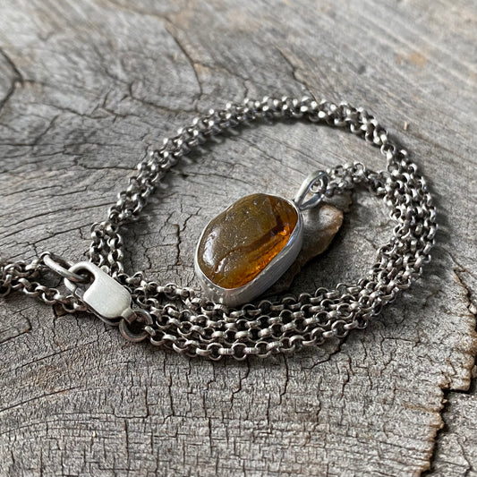 Ocean Tumbled Pacific Northwest Agate Pendant With Open Back