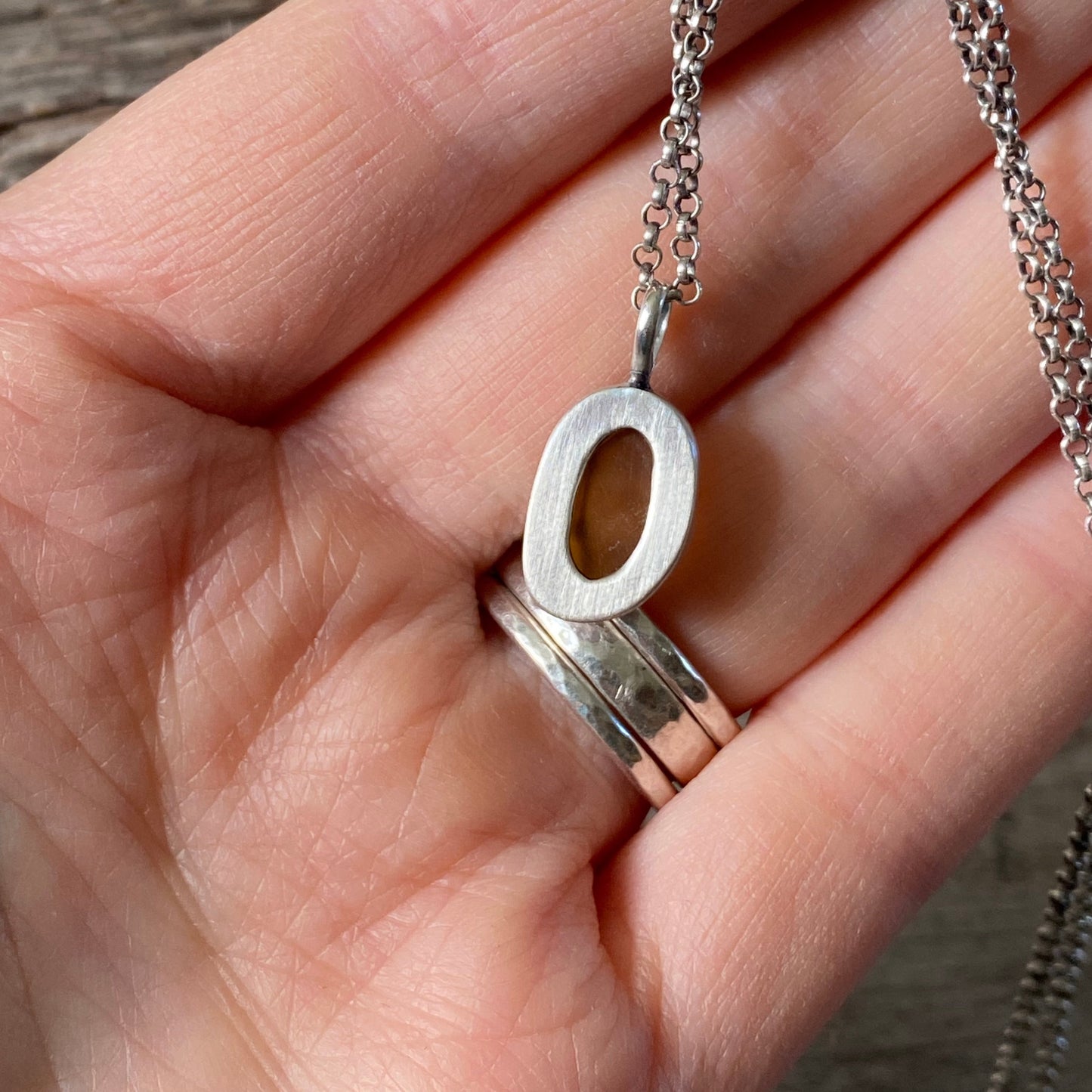 Ocean Tumbled Pacific Northwest Agate Pendant With Open Back