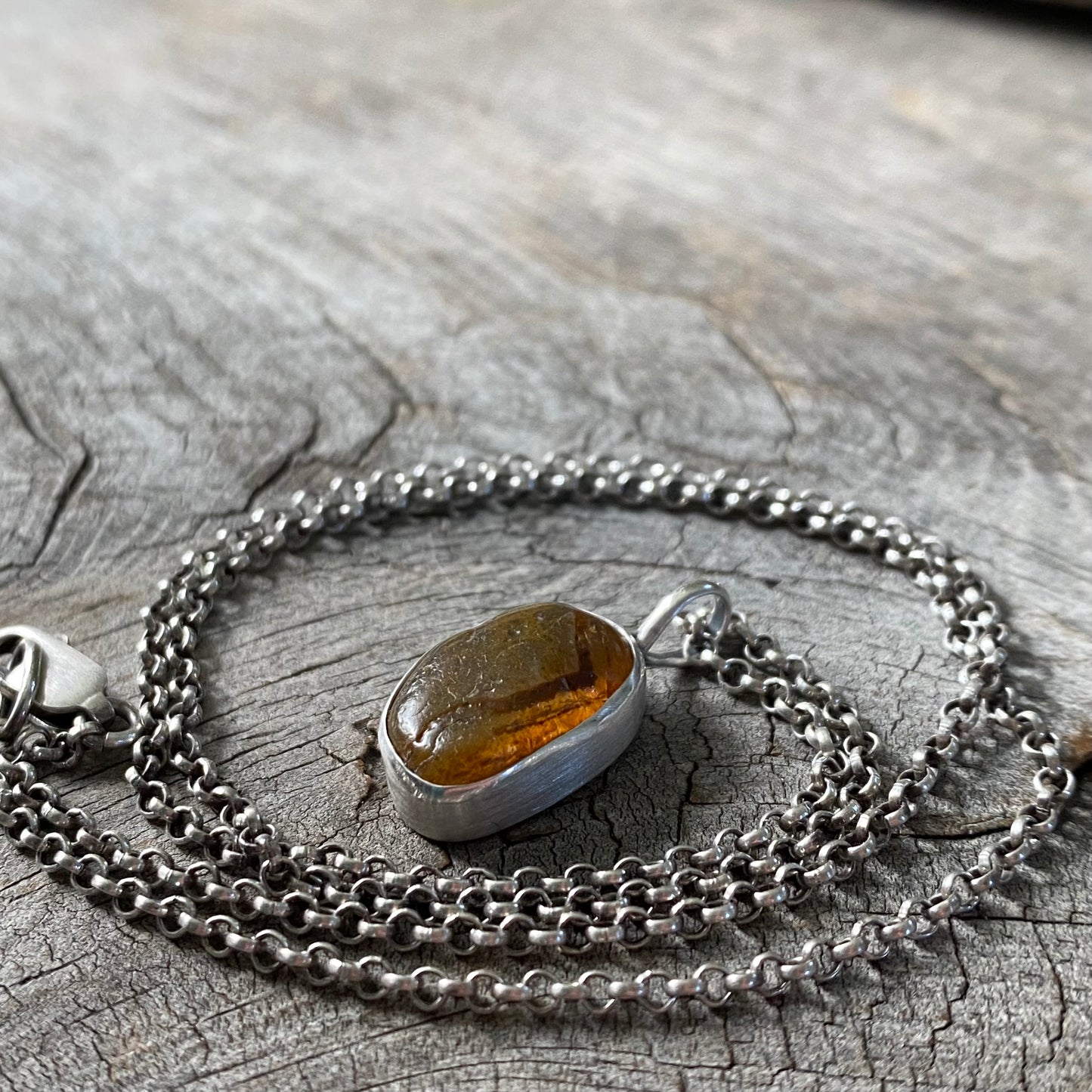 Ocean Tumbled Pacific Northwest Agate Pendant With Open Back