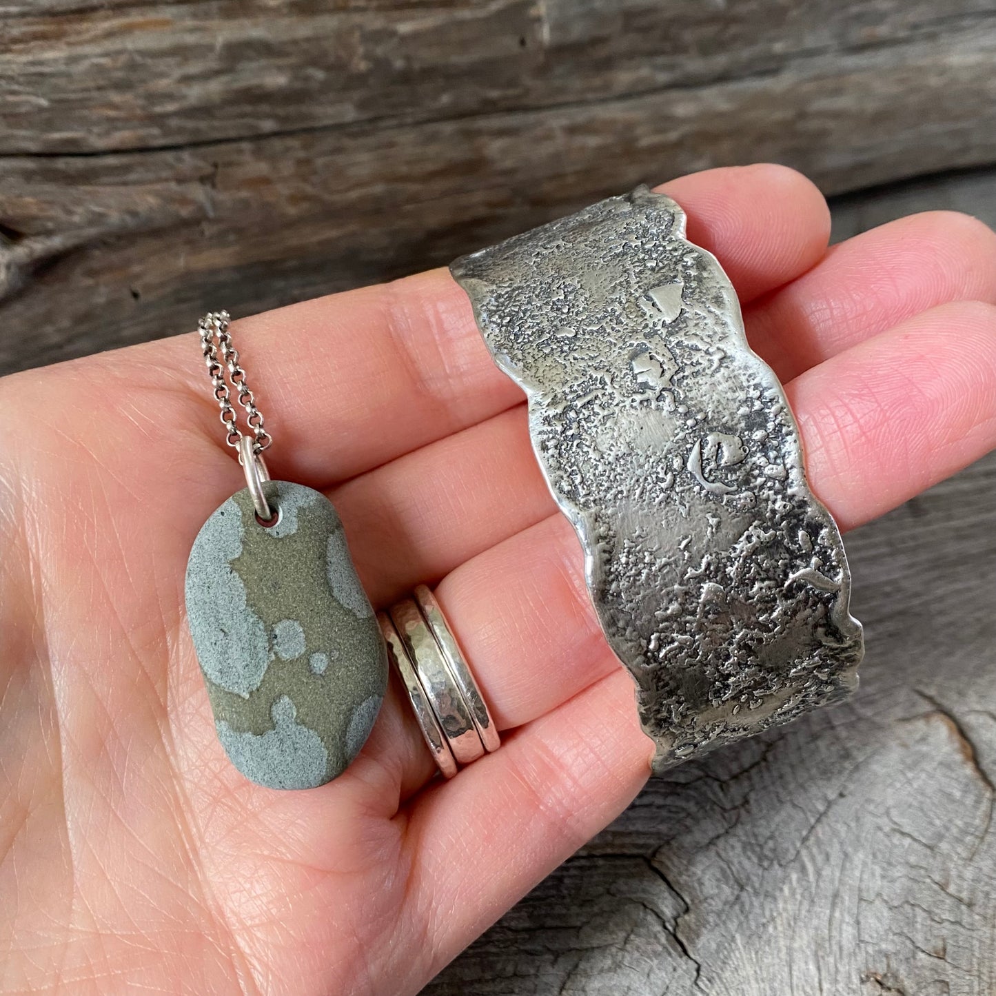 Ocean Tumbled Pacific Northwest Beach Stone Pendant