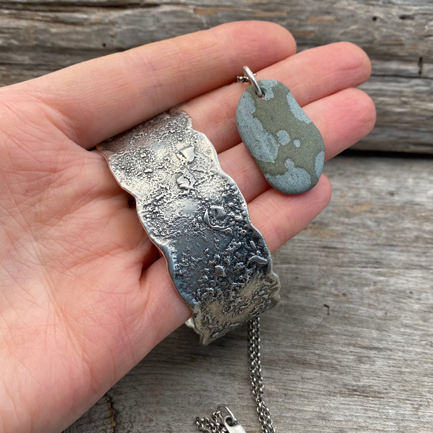 Sterling Silver Oregon Tideline Cuff (size medium)