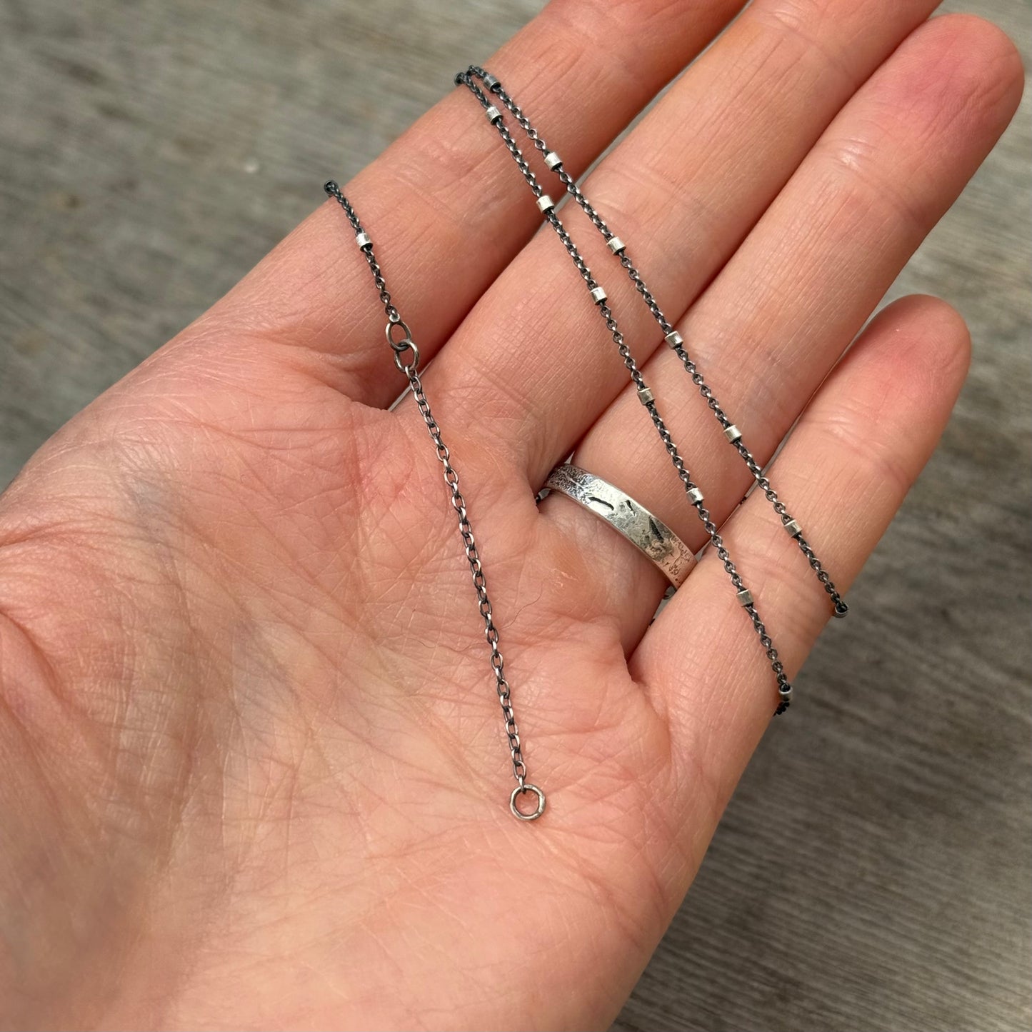 Sterling Silver Beaded Cable Chain Extender